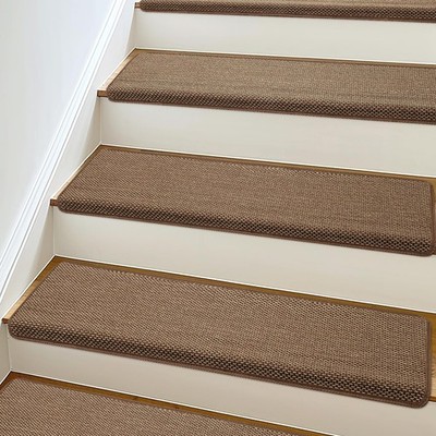 Bullnose Carpet Stair Treads Non Slip for Wooden Steps Indoor, 9.5'' x 35'' 2 P...