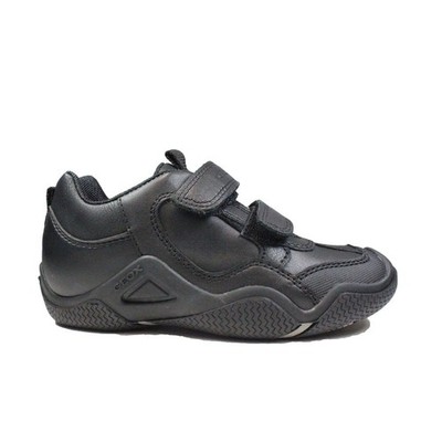 Geox Wader | schwarzes Leder | Jungen Zehen-Bumper Schulschuhe