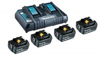 Makita Power Source Kit Li Akku-Set 18V 4Xakku 5Ah + LadegeräT DC18RD (199483-0)