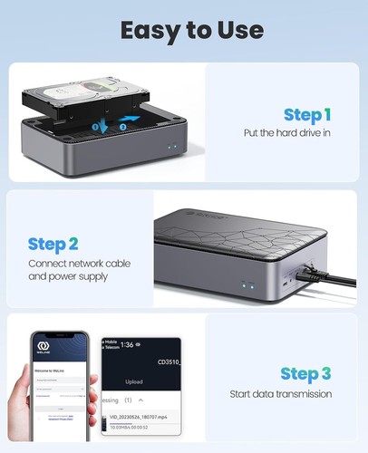 ORICO Networkable HD Enclosure for 2.5" SATA HDD / SSD Private NAS Diskless - Afbeelding 5 van 6