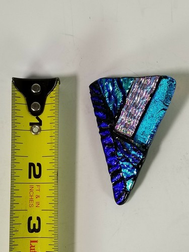 Ladies Dihcroic Triangle Handmade glass Pendant Beautiful - Picture 4 of 5