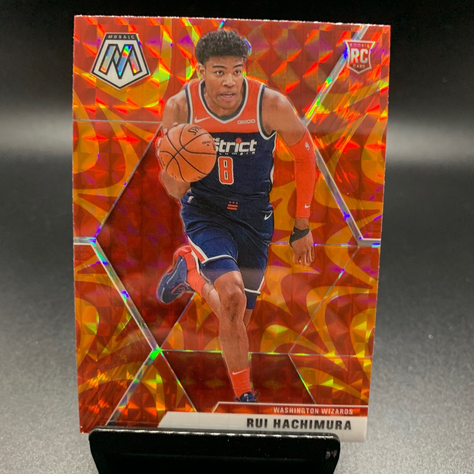 2019-20 Panini Mosaic #231 Rui Hachimura Orange Reactive RC Washington Wizards