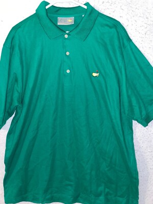 MASTERS Mens XL Augusta National Golf Shop Green Short Sleeve polo shirt Cotton