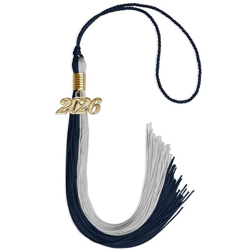 Endea Graduation Dark Navy Blue/Grey Tassel With Gold Date Drop - Picture 16 of 21