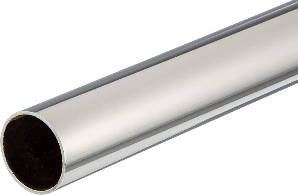 Vestiti Rotondo Tubo Armadio Asta Guardaroba Cromo 600 - 2000 MM Set Ø 25 MM - Immagine 3 di 4