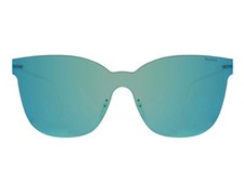 NEW - ILLESTEVA 'PIAZZA MASK' Blue/Gold-Tone C4 CAT-EYE MIRRORED SUNGLASSES