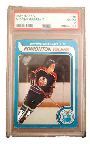 1979 TOPPS WAYNE GRETZKY ROOKIE CARD #18 PSA 2