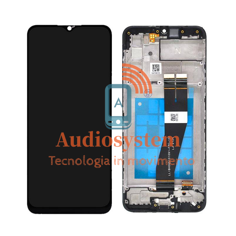 DISPLAY TOUCH SCREEN +FRAME per SAMSUNG GALAXY A02s SM-A025F SCHERMO VETRO NERO