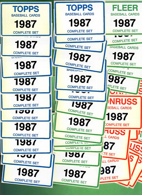 1987 TOPPS - DONRUSS - FLEER - COMPLETE SET LABELS - LOT OF 40 (NO CARDS)