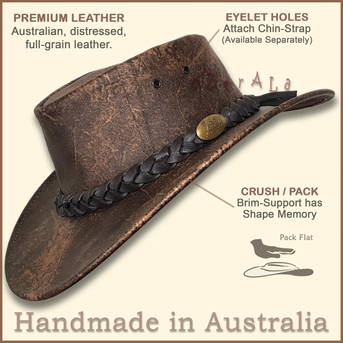 Jackaroo deals leather hat