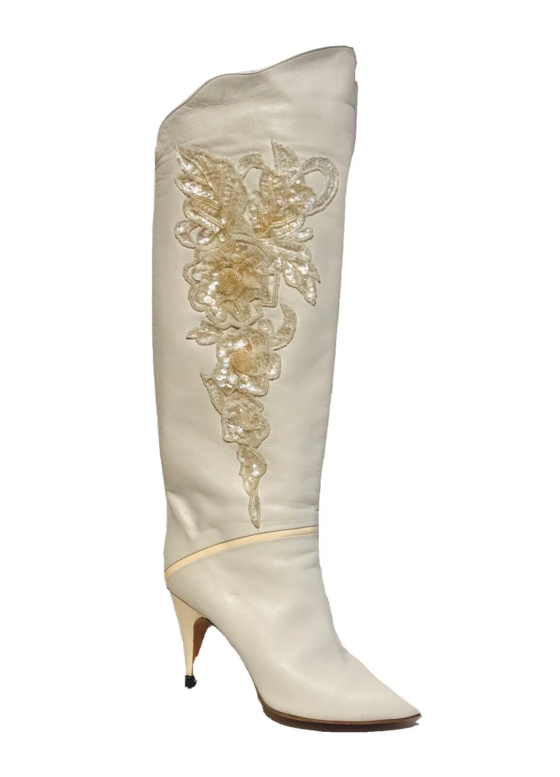 Botas de cuero blanco Zapatos Vintage para Mujeres