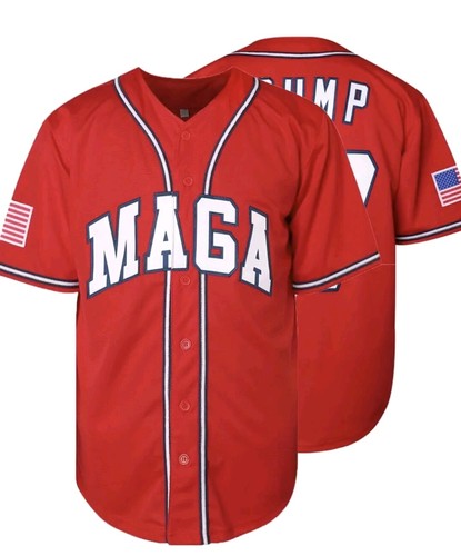 Trump / MAGA / 47 besticktes Baseball Trikot (S-3XL) *Brandneu*