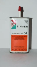 Vintage Singer Sewing Machine Oil Handy Oiler Advertising Can 4 oz