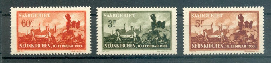 Saar 168/70 Set** MNH Mint Never Hinged 270EUR (72490)