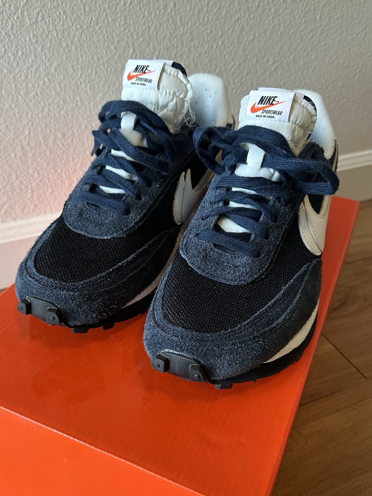 Fragment Design x Sacai X Nike LDV Waffle Low Blue Void DH2684 400 taglia 10