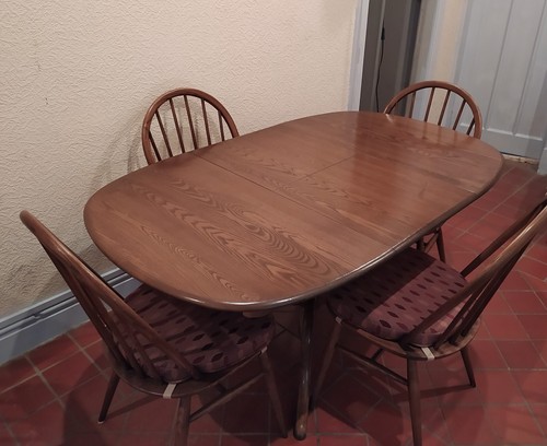 Ercol Golden Dawn extending dining table and chairs - Picture 3 of 15