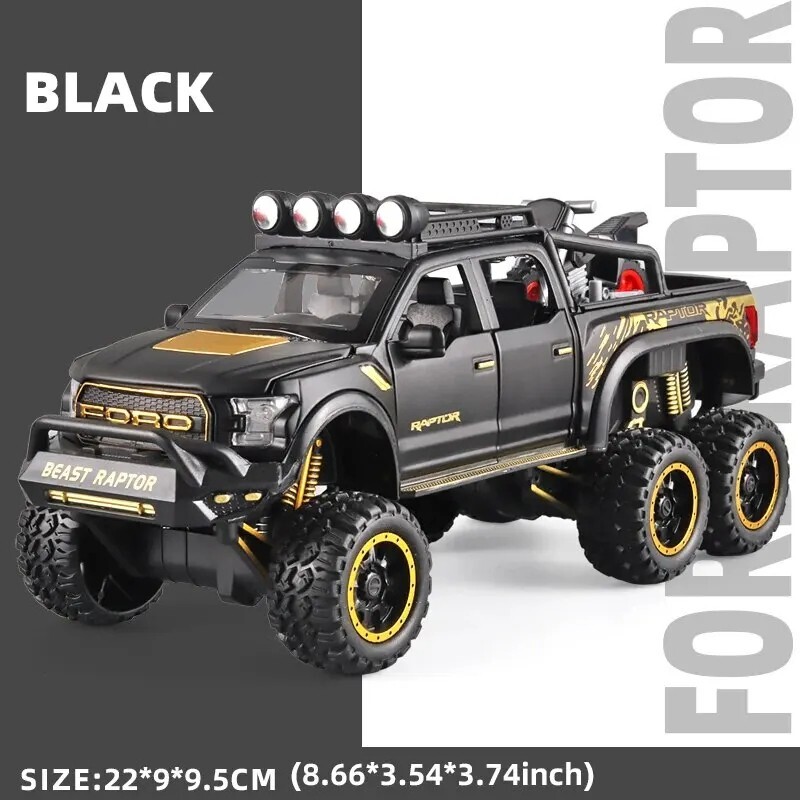 1:24 Ford F150 Raptor Pickup Truck Diecast Metal Model Car Toy For Kids