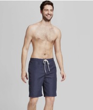 Goodfellow Co Men s Swim Board Shorts With Side Pocket Navy Blue Size XL NWT