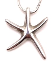 Sterling Silver 925 Starfish Pendant Necklace 16