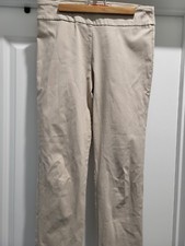 Krazy Larry Pull On Ankle Pant Khaki Textured Stretch Size 10 Made in USA