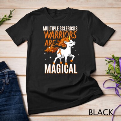 Multiple Sclerosis Warriors Magical Unicorn Orange Ribbon Unisex T-shirt