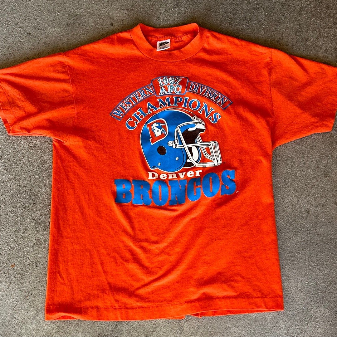 ALTRA Vintage DENVER BRONCOS 1987 AFC Western Champions T Shirt Large