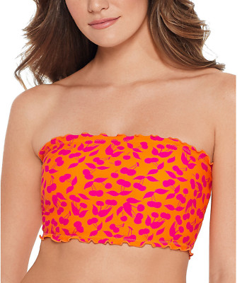 SALT AND COVE Cherry On Top Ruffled Convertible Bandeau Bikini Top XS X-Small