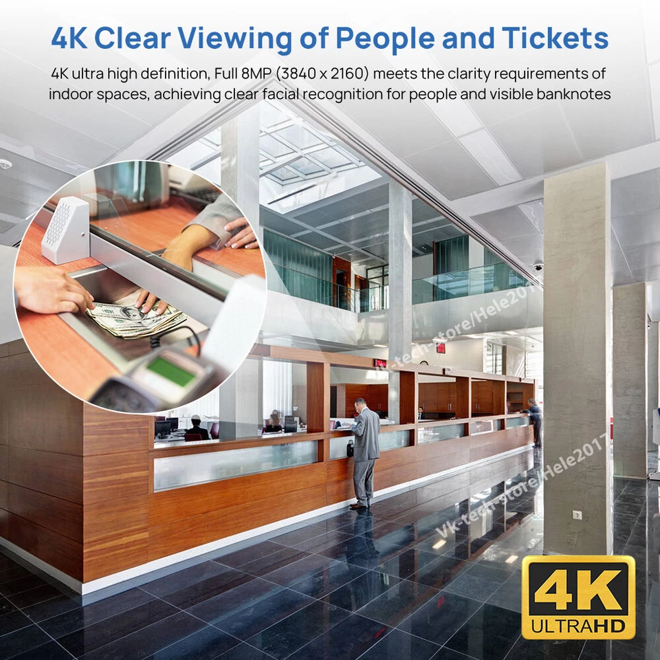 Hikvision 4K 8MP Panoramic Dual Lens 180° ColorVu IP Camera DS-2CD2387G2P-LSU/SL - image 4 of 4