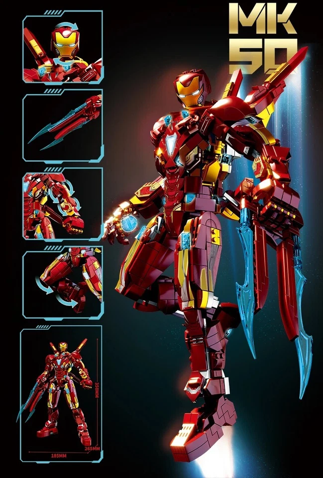 Nuevo Juego de Ladrillos Mecha Robot Superhéroes - Iron Man & Patriot Bloques de Construcción Juguetes Foto 2 de 4