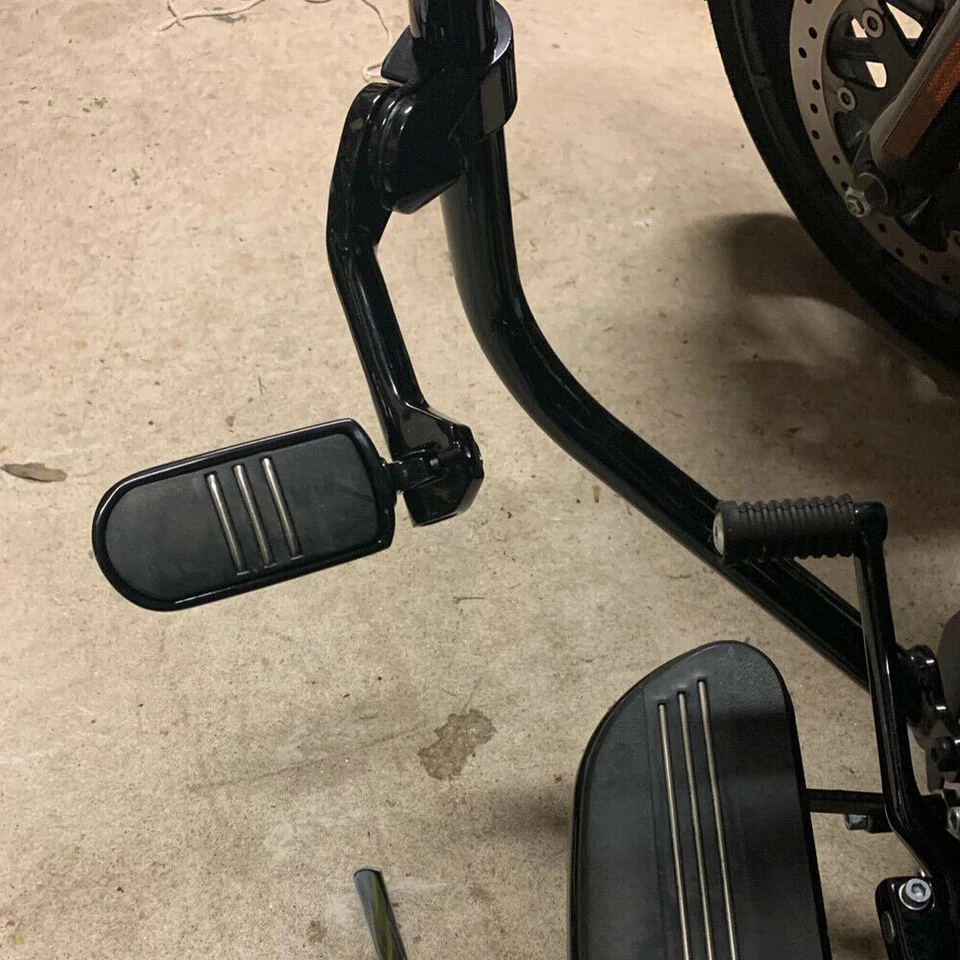 1.25" Adjustable Highway LONG Angled Foot Pegs Footrest For Harley Engine Guard Foto 3 de 4