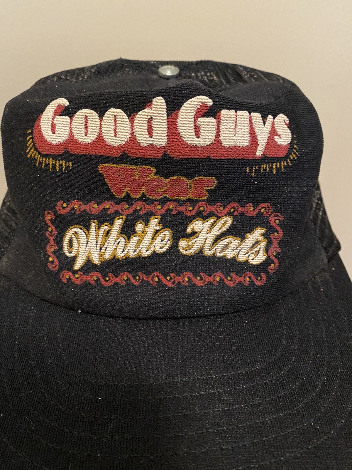 Vintage 80s Good Guys Wear White Hats Snapback Trucke… Gem