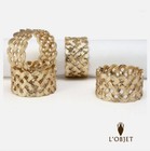 L'Objet Napkin Rings Braid Gold S/4