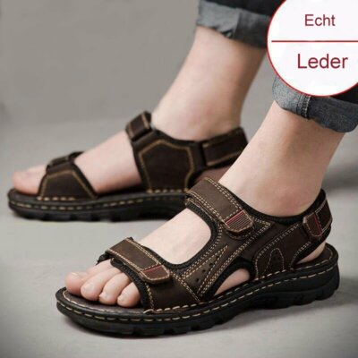 Uomo Vera Pelle Scarpe Estive Spiaggia Viaggio Tempo Libero