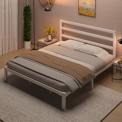 Twin/Full/Queen/King Bed Frame Metal Platform Bed Frame with Headboard