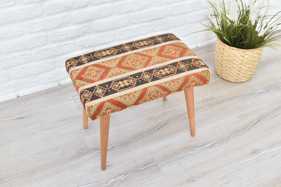 Small Rectangular Ottoman - Pouf - Stool - Comfortable & Stylish Home Furniture - Image 3 of 4