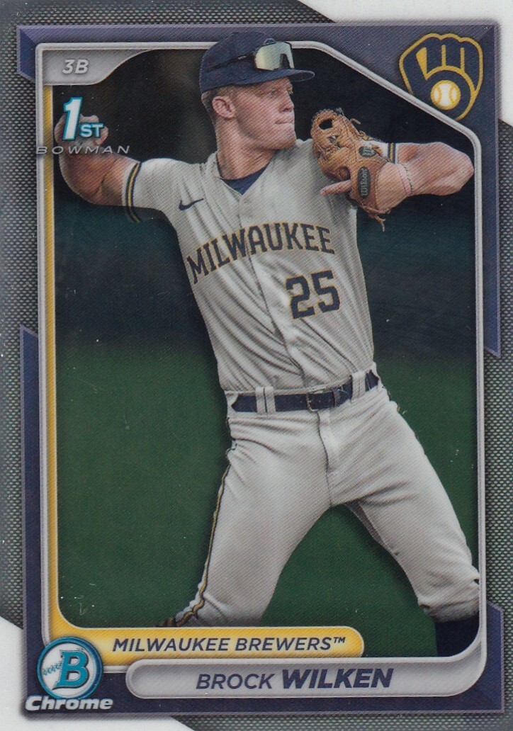 BROCK WILKEN BOWMAN CHROME PROSPECTS 1ST ROOKIE CARD RC BREWERS #BCP-86 2024