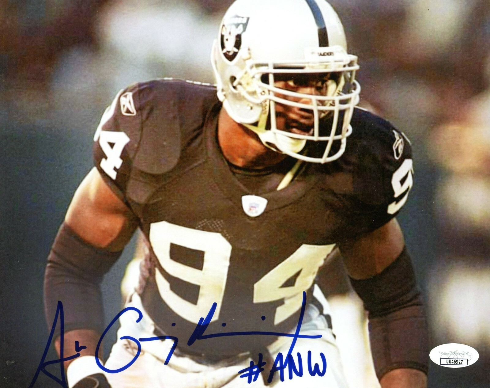 AKBAR GBAJA-BIAMILA Autographed Signed Oakland Raiders Authentic Hand- "" 8x10 Photo (JSA COA) 