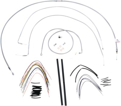 Extended Braided S.S. Control Cable Kit - 18'' tall bars Burly Brand B30-1058