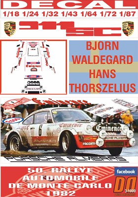 DECAL PORSCHE 911 SC B.WALDEGARD R. MONTECARLO 1982 DnF (05)