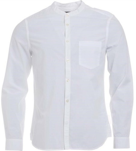Grandad Collar Long Sleeve White Shirt 