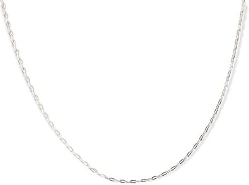 925 Sterling Silver Flat Oval Cable Chain Necklace 1.1 mm