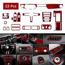 23pcs Full Kit Red Interior Carbon Fiber Decal Trim Cover Fit Ford Mustang 09-14 23pcs Full Kit Red Interior Carbon Fiber Decal Trim Cover Fit Ford Mustang 09-14