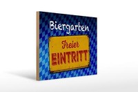 Holzschild Bayern 40X30 Cm Biergarten Freier Eintritt Deko Schild