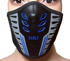 Half Face Cover Air Flow Balaclava Protection Filter Rubber Adjustable Mask BLUE