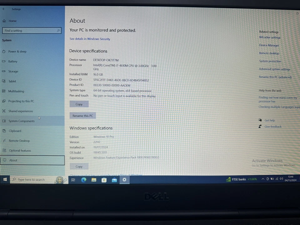 Dell Laptop Precision M4800 15.6" Radeon R9 M200X i7-4610M 16GB RAM 240GB READ - Image 3 of 4