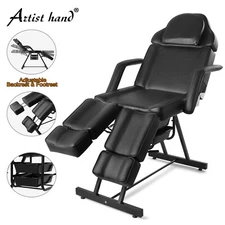 Artist hand Black Facial Bed Massage Table Lash Bed Salon Tattoo Split Legs,Tray