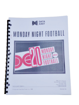 Monday Night Football - Data East Pinball Machine  manual with Schematics