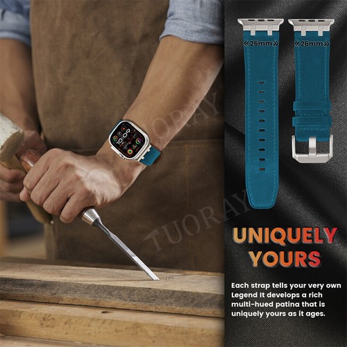 Correa de cuero y metal para Apple Watch Ultra 2 49 mm serie 10 9 8 7 SE 6 5 4 3 - Imagen 33 de 72