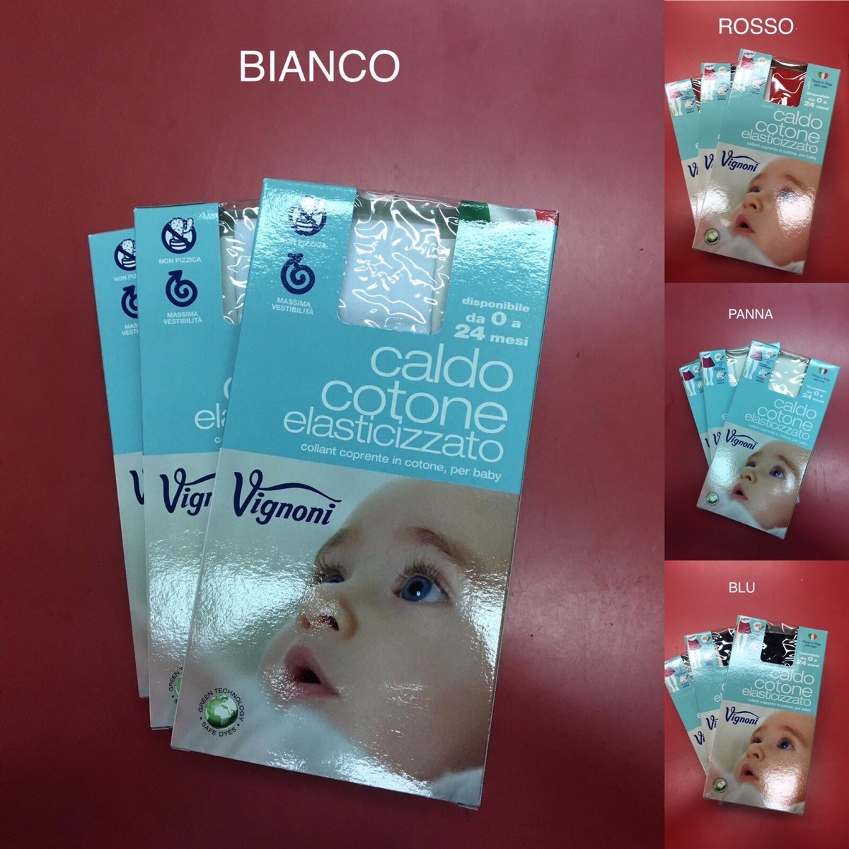 COLLANT NEONATO CALDO COTONE “VIGNONI”COPRENTE Tg 0/24 MESI Conf