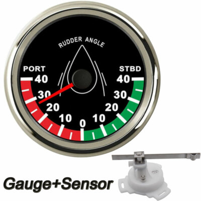 Waterproof Rudder Angle Indicator Gauge Meter 0-190ohm With Paring Sensor 3-3/8(85mm) With Backlight